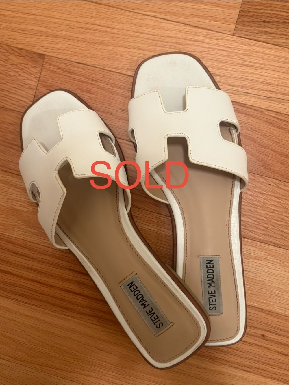 Steve Madden Women's White HAYDN Slide Sandals Size 8